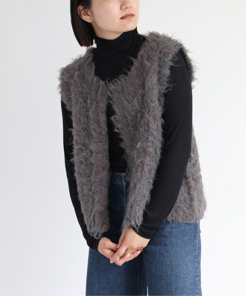 cepo（セポ）の「シャギーベスト（ベスト・レディース・ブラウン/オフホワイト/ブルー・M）」の14枚目の写真