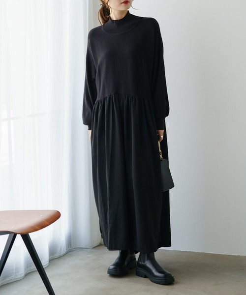 PUAL CE CIN（ピュアルセシン）の「【Du noir】ニットドッキングワンピース（ワンピース・レディース・ブラック/グレー・FREE）」の18枚目の写真