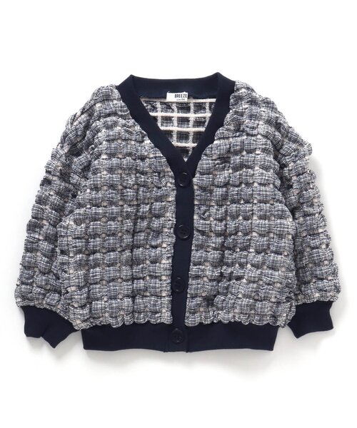 BREEZE(ブリーズ)の「ぽこぽこカーディガン(カーディガン/ボレロ・キッズ・ネイビー/イエロー・110/80/130/90/140/120/100)」の1枚目の写真