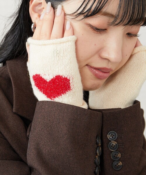 FREAK'S STORE（フリークスストア）の「限定展開　ハートロゴ ラメニット アームウォーマー（アームカバー・レディース・ブラック/イエロー/レッド・ONE SIZE）」の8枚目の写真