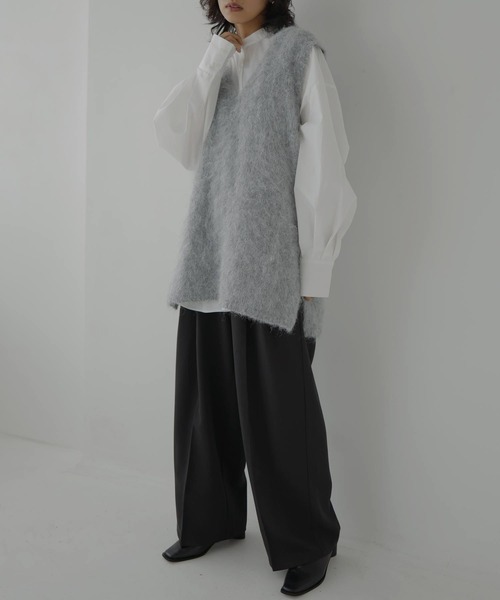 hellam（へラム）の「ウールシャギーVネックベスト（ベスト・レディース・オフホワイト/杢グレー/チャコールグレー・FREE）」の12枚目の写真