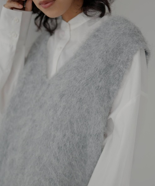 hellam（へラム）の「ウールシャギーVネックベスト（ベスト・レディース・オフホワイト/杢グレー/チャコールグレー・FREE）」の13枚目の写真