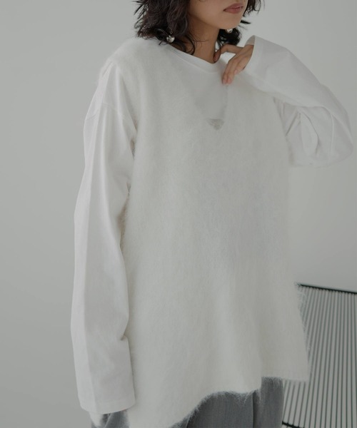 hellam（へラム）の「ウールシャギーVネックベスト（ベスト・レディース・オフホワイト/杢グレー/チャコールグレー・FREE）」の17枚目の写真