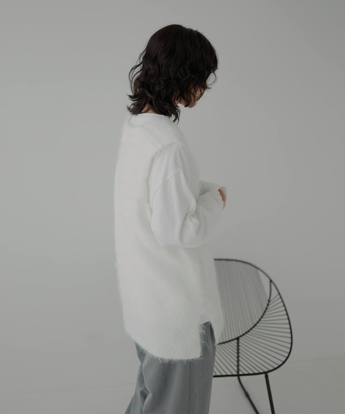 hellam（へラム）の「ウールシャギーVネックベスト（ベスト・レディース・オフホワイト/杢グレー/チャコールグレー・FREE）」の19枚目の写真