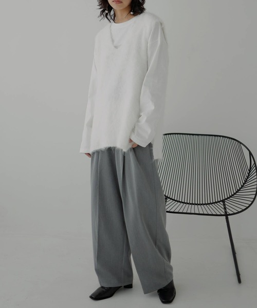 hellam（へラム）の「ウールシャギーVネックベスト（ベスト・レディース・オフホワイト/杢グレー/チャコールグレー・FREE）」の21枚目の写真