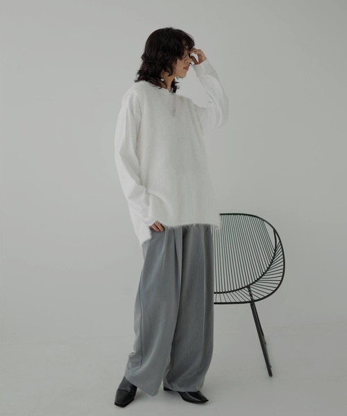 hellam（へラム）の「ウールシャギーVネックベスト（ベスト・レディース・オフホワイト/杢グレー/チャコールグレー・FREE）」の22枚目の写真