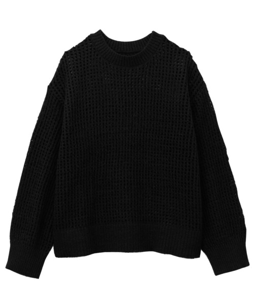 GeeRA(ジーラ)の「モヘアタッチスクエアメッシュニット(ニット/セーター・レディース・ライトベージュ/ブラック・MEDIUM/LARGE)」の16枚目の写真