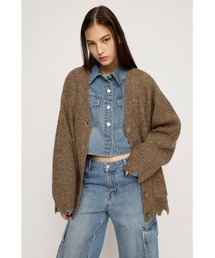 WOOL MIX DAMAGED LOOSE C/D ウール ミックス ダメージ ルーズ カーディガン