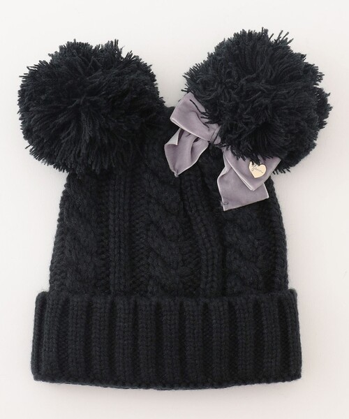 ANY(エニィ)の「ポンポン付き ニット キャップ(ニットキャップ/ビーニー・キッズ・ピンク系/ブラック系/アイボリー系・56/54)」の10枚目の写真