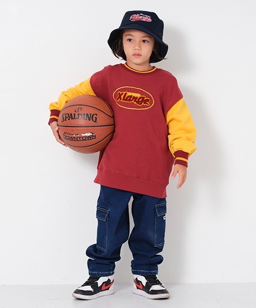 XLARGE KIDS（エクストララージキッズ）の「パネルライントレーナー（スウェット・キッズ・ワインレッド/ブラック/ネイビー・100cm/130cm/140cm/120cm/90cm/110cm/80ｃｍ）」の16枚目の写真