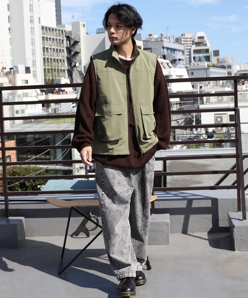 ８(eight)（エイト）の「スタンドカラーベスト（ベスト・メンズ・オリーブ/ホワイト/ブラック・MEDIUM/LARGE）」の4枚目の写真