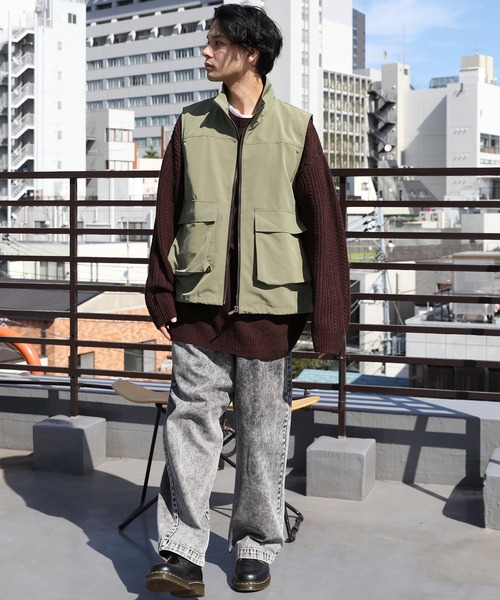 ８(eight)（エイト）の「スタンドカラーベスト（ベスト・メンズ・オリーブ/ホワイト/ブラック・MEDIUM/LARGE）」の6枚目の写真