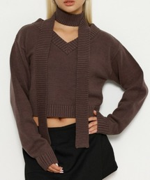 LAGUA GEM（ラグアジェム）の「TIE V NECK ニット（ニット/セーター・レディース）」