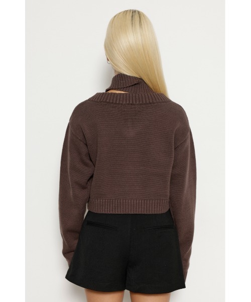 LAGUA GEM(ラグアジェム)の「TIE V NECK ニット(ニット/セーター・レディース・ブラック/ブラウン/ホワイト・FREE)」の11枚目の写真