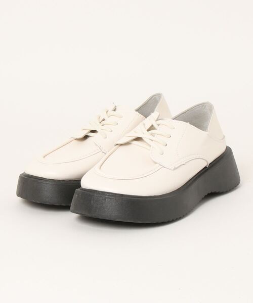 STYLEBLOCK(スタイルブロック)の「厚底レースアップマニッシュシューズ(その他シューズ・レディース・ブラック/ブラック系その他/オフホワイト・35/37/38/39/36)」の6枚目の写真