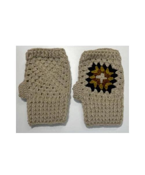 niche.（ニッチ）の「MacMahon Knitting Mills/マクマホンニッティングミルズ Hand Warmer-Crochet F23-igk-20（手袋・メンズ・ブラック系その他/ブラック系その他2/ベージュ・F）」の5枚目の写真