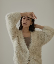 SALON adam et rope' | チュールファーVネックカーディガン(カーディガン/ボレロ)