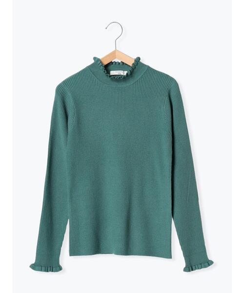 Samansa Mos2 blue（サマンサモスモスブルー）の「フリル衿リブニットプルオーバー（ニット/セーター・レディース・キナリ/グリーン/ブラック・F）」の17枚目の写真