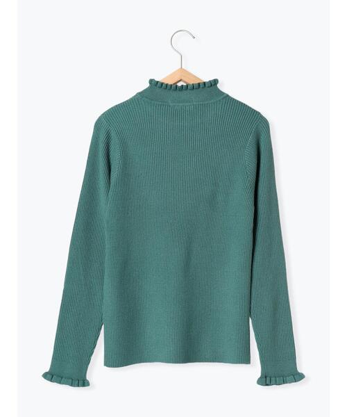 Samansa Mos2 blue（サマンサモスモスブルー）の「フリル衿リブニットプルオーバー（ニット/セーター・レディース・キナリ/グリーン/ブラック・F）」の18枚目の写真