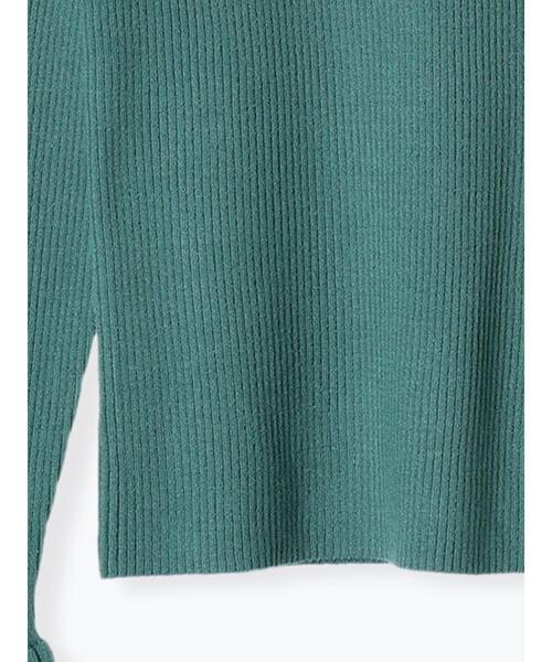 Samansa Mos2 blue（サマンサモスモスブルー）の「フリル衿リブニットプルオーバー（ニット/セーター・レディース・キナリ/グリーン/ブラック・F）」の21枚目の写真