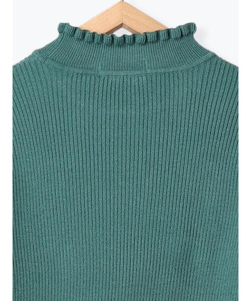 Samansa Mos2 blue（サマンサモスモスブルー）の「フリル衿リブニットプルオーバー（ニット/セーター・レディース・キナリ/グリーン/ブラック・F）」の22枚目の写真