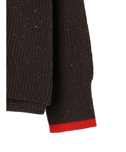 AMERICAN HOLIC（アメリカンホリック）の「配色ラインニットプルオーバー（ニット/セーター・レディース・杢グレー/ホワイト系その他/ブラウン・L/M）」の8枚目の写真