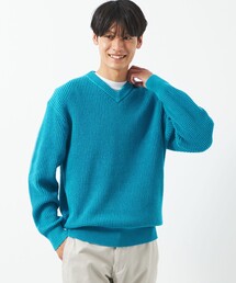 green label relaxing | コットン アクリル アゼタック Vネック ニット(ニット/セーター)