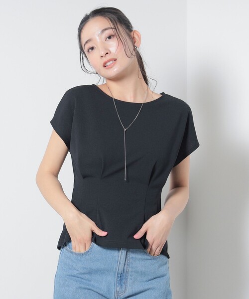 BEAMS HEART（ビームスハート）の「BEAMS HEART / タックペプラム プルオーバー（シャツ/ブラウス・レディース・オフホワイト/グリーン系その他/ネイビー/パープル系その他・FREE）」の3枚目の写真