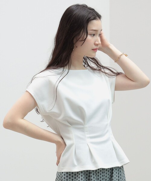 BEAMS HEART（ビームスハート）の「BEAMS HEART / タックペプラム プルオーバー（シャツ/ブラウス・レディース・オフホワイト/グリーン系その他/ネイビー/パープル系その他・FREE）」の20枚目の写真