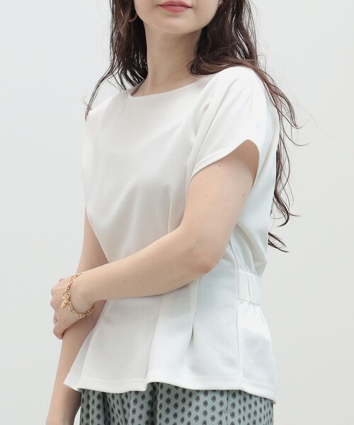 BEAMS HEART（ビームスハート）の「BEAMS HEART / タックペプラム プルオーバー（シャツ/ブラウス・レディース・オフホワイト/グリーン系その他/ネイビー/パープル系その他・FREE）」の5枚目の写真