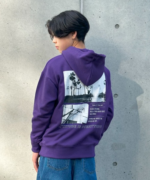 GLAZOS(グラソス)の「【大人向けサイズあり】【あったか】裏起毛・バックフォトプリントパーカー(その他トップス・キッズ・ネイビー/パープル/グリーン/チャコールグレー・140cm/170cm/150cm/160cm)」の1枚目の写真