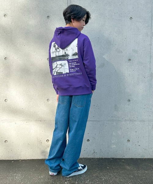 GLAZOS(グラソス)の「【大人向けサイズあり】【あったか】裏起毛・バックフォトプリントパーカー(その他トップス・キッズ・ネイビー/パープル/グリーン/チャコールグレー・140cm/170cm/150cm/160cm)」の6枚目の写真