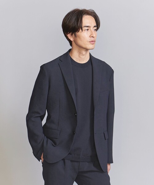 トリクシオン2ボタンジャケット-セットアップ対応ストレッチウォッシャブルマルチ機能-