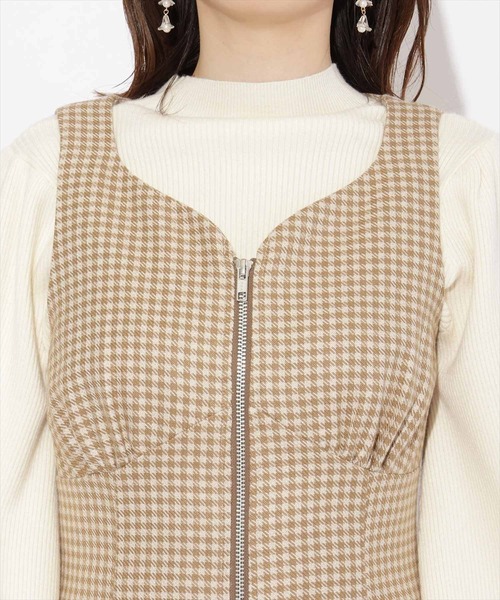 WILLSELECTION(ウィルセレクション)の「フロントジップ千鳥ジャンスカ(ジャンパースカート・レディース・ベージュ系その他6/グリーン系その他5/ブラック系その他5・MEDIUM)」の18枚目の写真