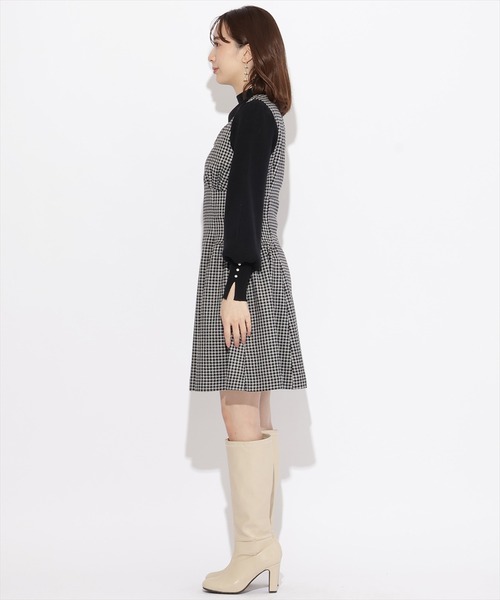 WILLSELECTION(ウィルセレクション)の「フロントジップ千鳥ジャンスカ(ジャンパースカート・レディース・ベージュ系その他6/グリーン系その他5/ブラック系その他5・MEDIUM)」の5枚目の写真