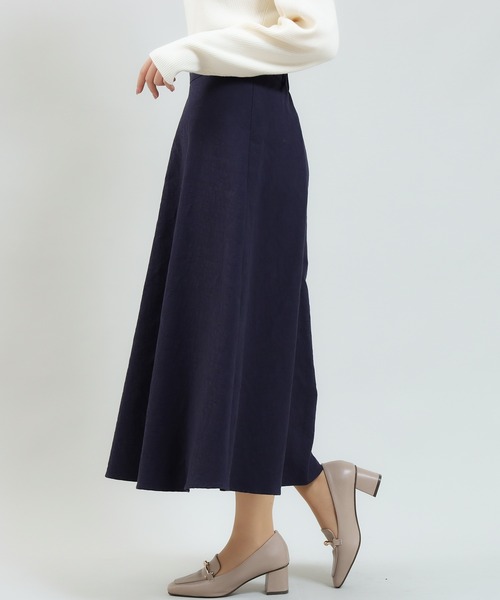 TRUDEA（トルディア）の「ジャガードロングフレアスカート（スカート・レディース・ネイビー/グレイッシュベージュ/アイボリー・LARGE/MEDIUM）」の5枚目の写真