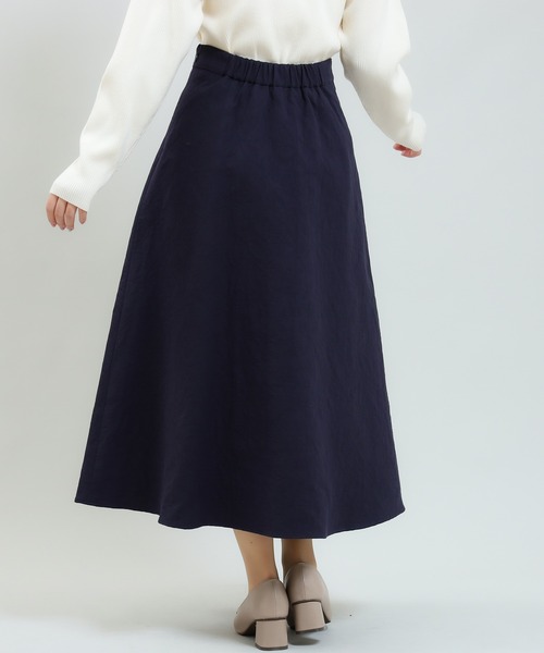 TRUDEA（トルディア）の「ジャガードロングフレアスカート（スカート・レディース・ネイビー/グレイッシュベージュ/アイボリー・LARGE/MEDIUM）」の6枚目の写真