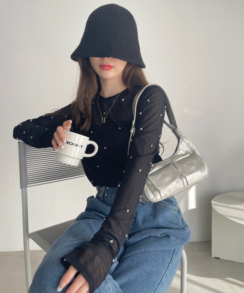Ada.(エイダ)の「アウトポケット フェイクレザー ショルダーバッグ(ショルダーバッグ・レディース・オフホワイト/シルバー/ブラック・FREE)」の11枚目の写真