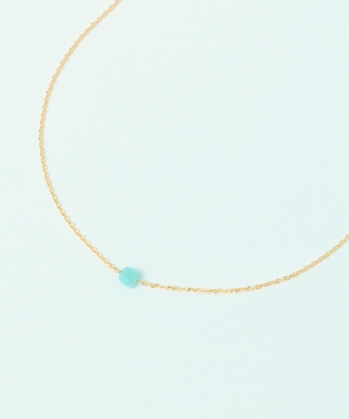 studio CLIP(スタディオクリップ)の「【daily CLIP】1粒ストーンネックレス(ネックレス・レディース・ライトブルー/グリーン/レッド・FREE)」の1枚目の写真