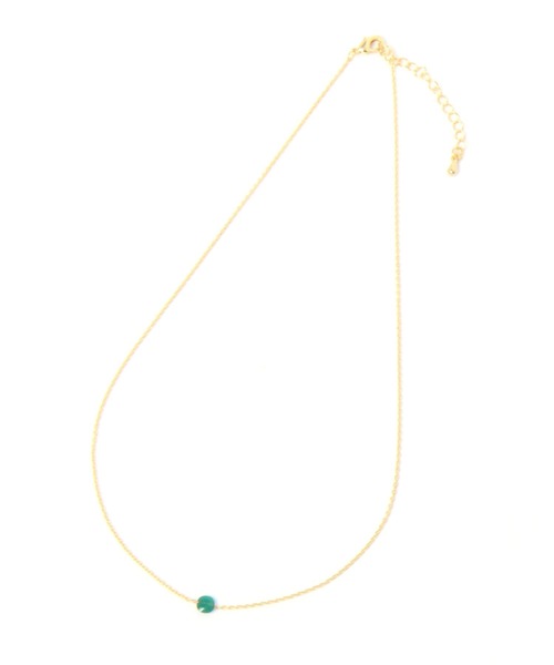 studio CLIP(スタディオクリップ)の「【daily CLIP】1粒ストーンネックレス(ネックレス・レディース・ライトブルー/グリーン/レッド・FREE)」の4枚目の写真