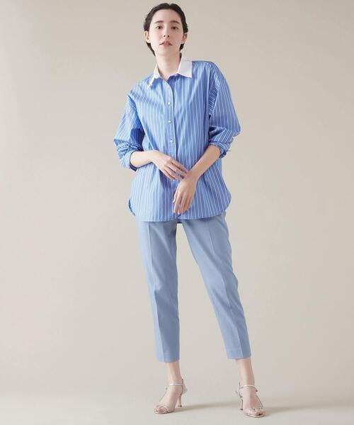 martinique(マルティニーク)の「テンセルナイロンドロストパンツ(一部WEB限定カラー )(スラックス・レディース・サックスブルー/ベージュ/グリーン/ブラック/ネイビー・1/2/3)」の8枚目の写真
