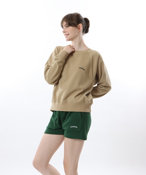 Champion(チャンピオン)の「【Champion/チャンピオン】レディース クルーネックスウェットシャツ(スウェット・レディース・ダークグリーン/ヘザーグレー/ベージュ/チャコール・MEDIUM/LARGE)」の3枚目の写真