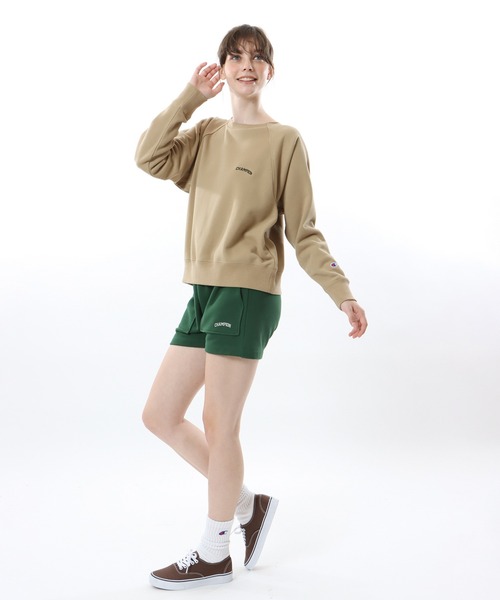 Champion(チャンピオン)の「【Champion/チャンピオン】レディース クルーネックスウェットシャツ(スウェット・レディース・ダークグリーン/ヘザーグレー/ベージュ/チャコール・MEDIUM/LARGE)」の5枚目の写真