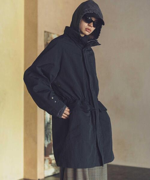 MONKEY TIME（モンキータイム）の「＜monkey time＞ ワッシャー タフタ スタンドカラー コート（ナイロンジャケット・メンズ・ブラック・S/M/L）」の14枚目の写真