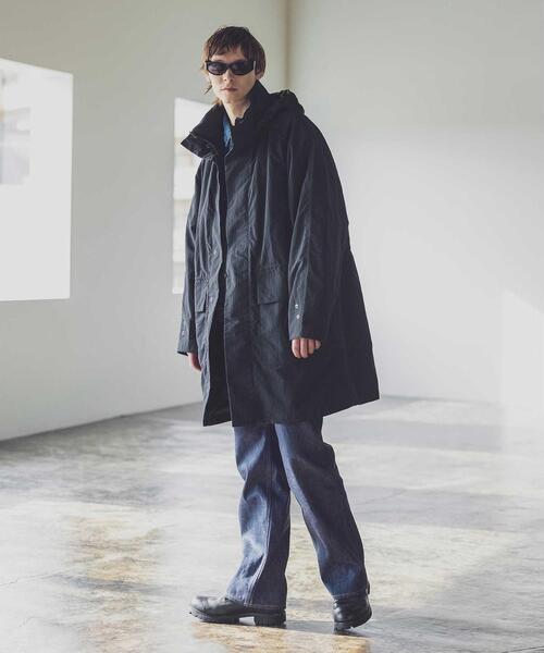 MONKEY TIME（モンキータイム）の「＜monkey time＞ ワッシャー タフタ スタンドカラー コート（ナイロンジャケット・メンズ・ブラック・S/M/L）」の19枚目の写真