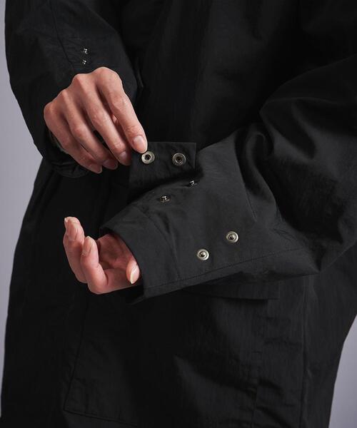MONKEY TIME（モンキータイム）の「＜monkey time＞ ワッシャー タフタ スタンドカラー コート（ナイロンジャケット・メンズ・ブラック・S/M/L）」の8枚目の写真