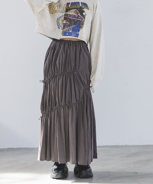 PAGEBOY(ページボーイ)の「アシメティアードスカート(スカート・レディース・チャコールグレー/ブルー/ホワイト・FREE)」の6枚目の写真