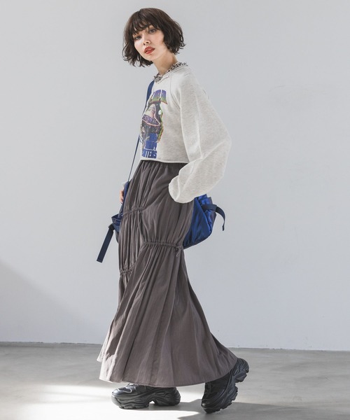 PAGEBOY(ページボーイ)の「アシメティアードスカート(スカート・レディース・チャコールグレー/ブルー/ホワイト・FREE)」の10枚目の写真