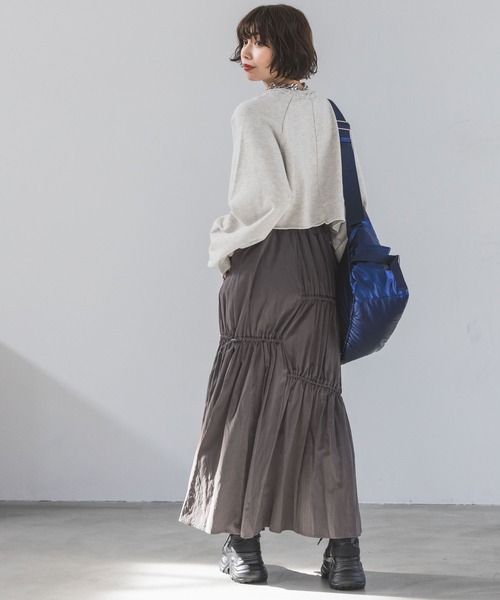PAGEBOY(ページボーイ)の「アシメティアードスカート(スカート・レディース・チャコールグレー/ブルー/ホワイト・FREE)」の11枚目の写真