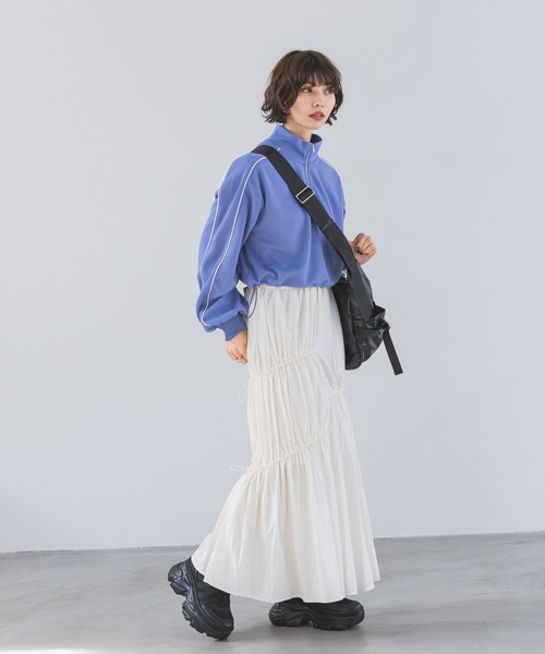 PAGEBOY(ページボーイ)の「アシメティアードスカート(スカート・レディース・チャコールグレー/ブルー/ホワイト・FREE)」の5枚目の写真